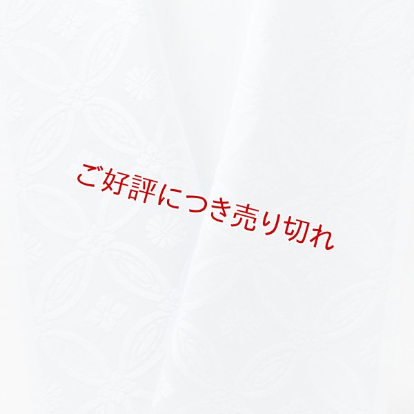 画像1: 半襟　紋意匠　七宝菊花　藍白（あいじろ）（05） (1)