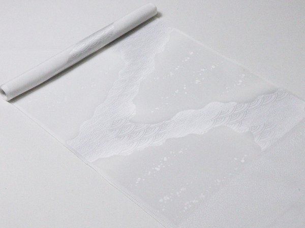 画像4: 帯揚げ　綸子白地道長ぼかし　（05） (4)