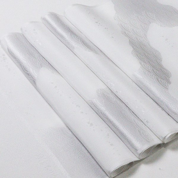 画像1: 帯揚げ　綸子白地道長ぼかし　（05） (1)
