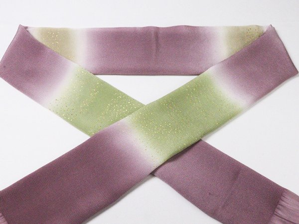 画像3: 帯揚げ　三色段ぼかし金散し　（03） (3)