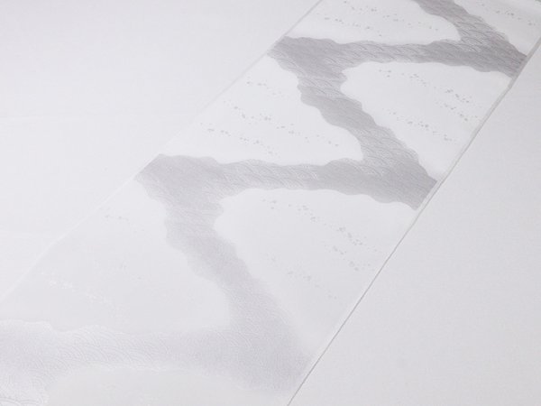 画像2: 帯揚げ　綸子白地道長ぼかし　（05） (2)