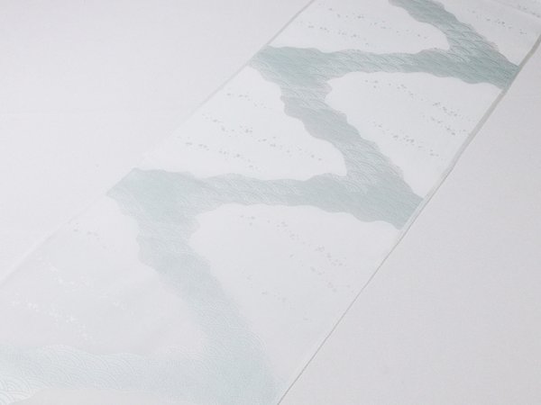画像2: 帯揚げ　綸子白地道長ぼかし　（04） (2)