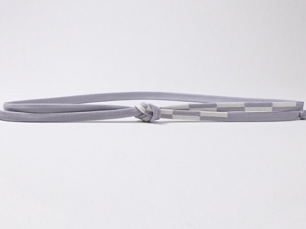 画像3: 帯締め　二重内記市松片胴砂子銀散し　（08） (3)