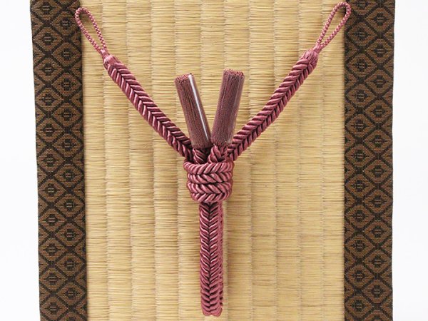 画像3: 紳士羽織紐　観世二本合わせ撚房　葡萄茶（えびちゃ）／（房）葡萄茶（えびちゃ）（01） (3)