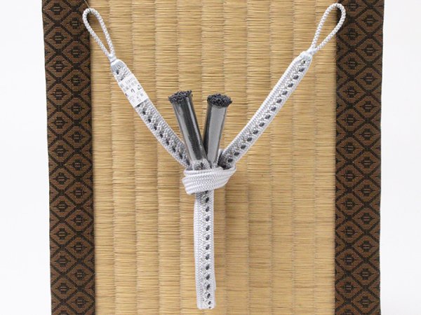画像4: 紳士羽織紐　角朝あられ別玉撚房　灰青（はいあお）（03） (4)