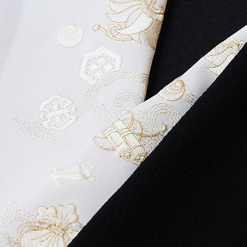 黒留袖（礼装用）半襟 【正絹素材】 宝づくし（白／金）｜京都の着物和装小物 ゑり正