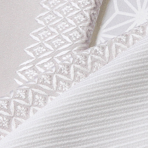 刺繍半襟　七宝菊　牡丹鼠（ぼたんねず）（37）