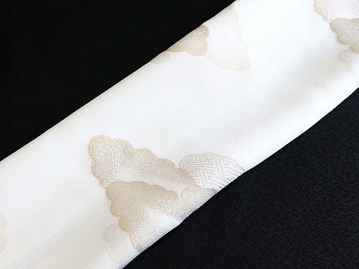 黒留袖（礼装用）帯揚げ 紋意匠縫取り＜八丁織り出会い雲＞｜京都の着物和装小物 ゑり正