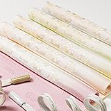 帯揚げ　縫取霞に松竹梅