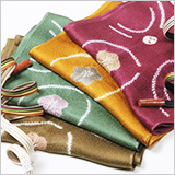 帯揚げ　輪出し縫い〆水紋に傘巻き