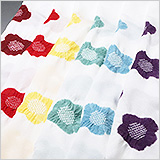 帯揚げ　輪出し白地五ツ梅