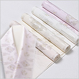 半襟　縫取りエ霞に菱花