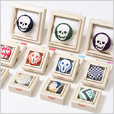 帯留め　絽刺し