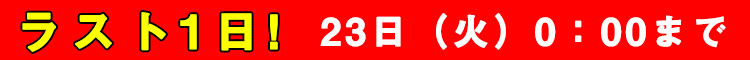 ラスト1日
